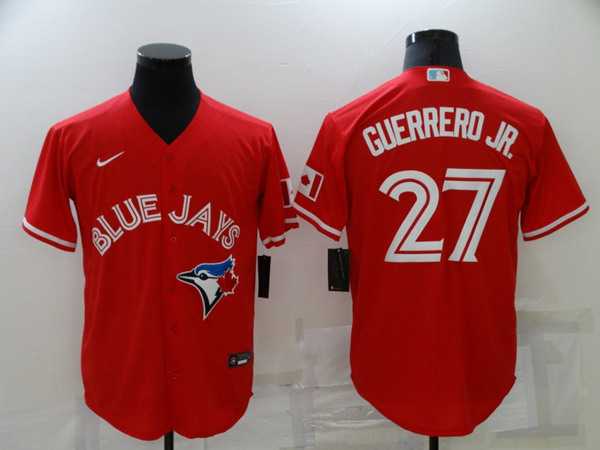 Men%27s Toronto Blue Jays #27 Vladimir Guerrero Jr. Red Cool Base Stitched Jersey->texas rangers->MLB Jersey